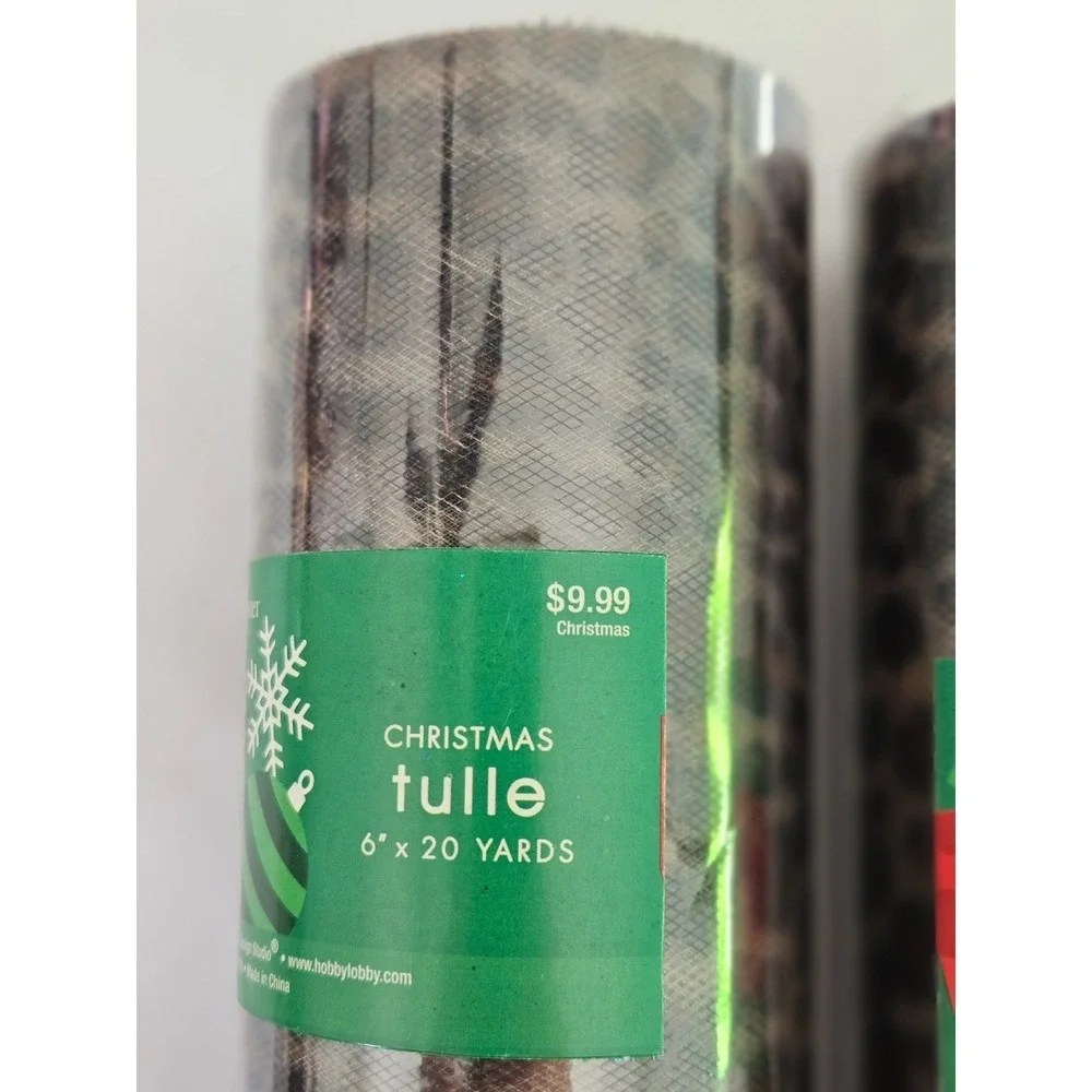 Lot of 2 Rolls Brother Sister Wedding Christmas Decorations Leopard‎ Tulle